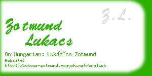 zotmund lukacs business card